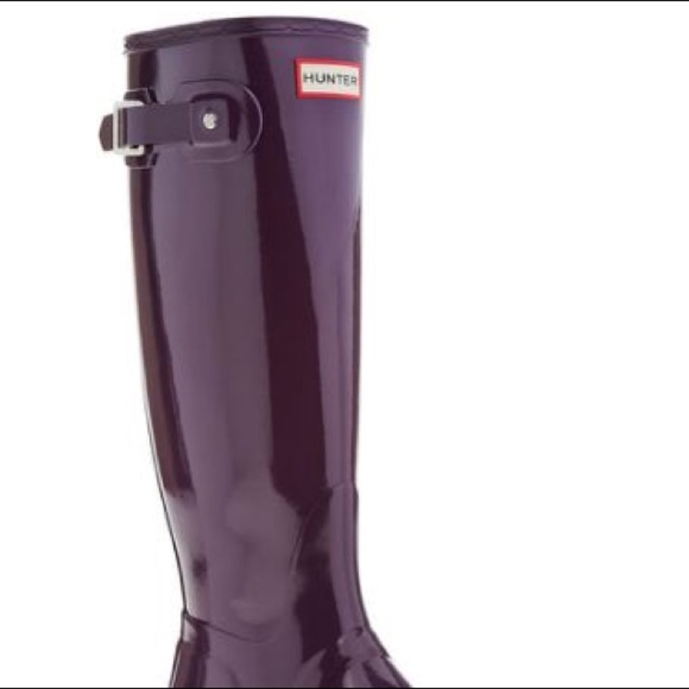 Hunter Tall Rain Boots - Shiny Purple Size 9